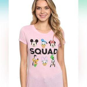 Disney Women Junior T-Shirt with Mickey, Minnie Mouse, Donald, and Daisy